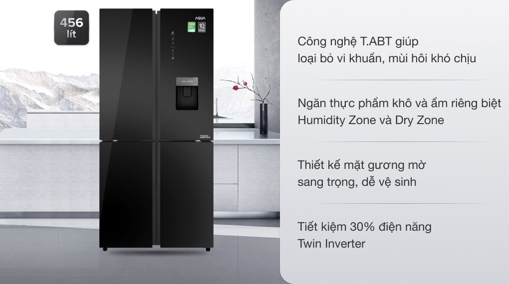 Tủ lạnh Aqua Inverter 456 lít Multi Door AQR-IGW525EM GB 