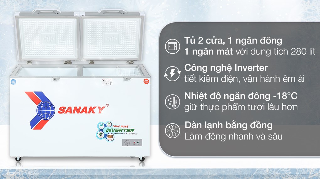 Tủ đông Sanaky Inverter 280 lít TD.VH4099W4K